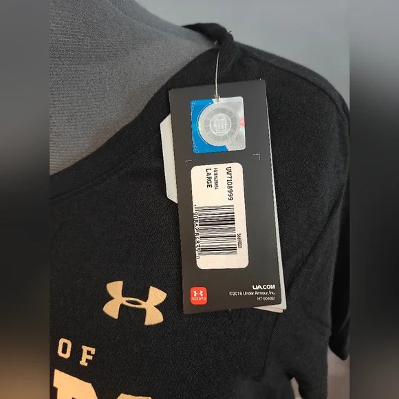 🤍❗NWT Under Armour University of Colorado Women's Black Gold Shirt Size Large - Picture 2 of 3